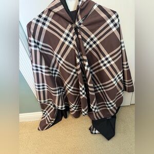 Plaid Hooded Rain Cape